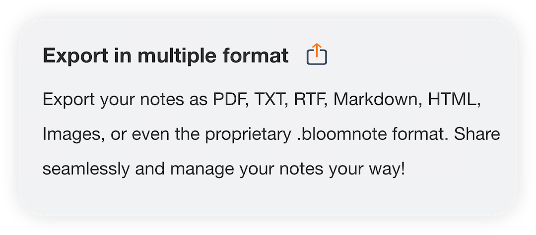 Export feature